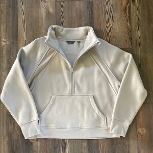 Danskin Cream Zip Up Sweater Relaxed Fit
